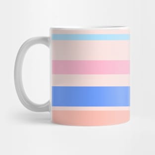 A brilliant variety of Powder Blue, Cornflower Blue, Little Girl Pink, Very Light Pink and Melon stripes. Mug